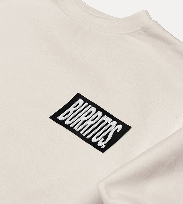 BURRITOS. Block Patch Crewneck in Bone
