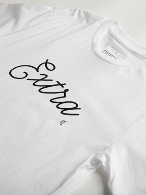 Load image into Gallery viewer, white Extra Tee detail